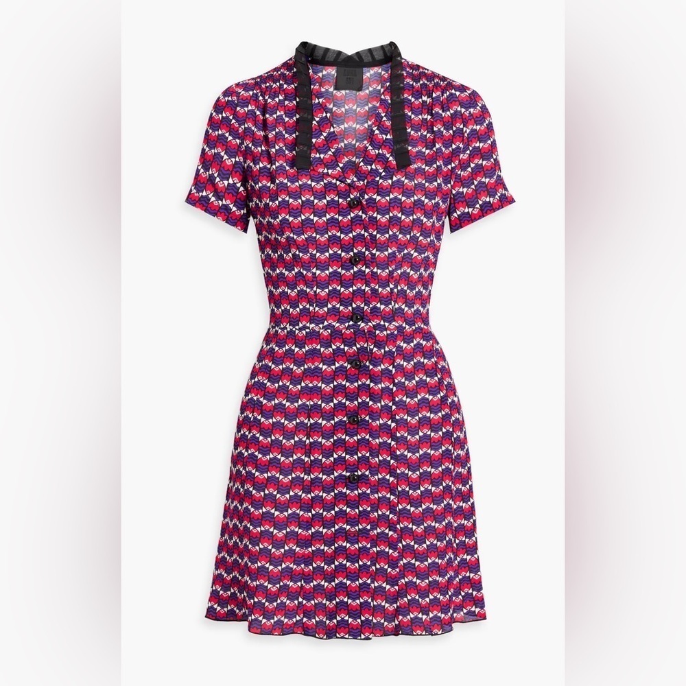 NWT ANNA SUI
Printed crepe mini shirt dress
